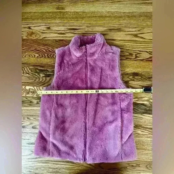 JCREW MERCANTILE - Guava Pink Faux Fur Small Front Zip Vest - Picture 8 of 9